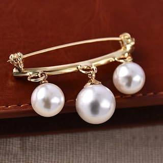 Pearl Brooch Pin Anti-Fade Exquisite Elegant Women Sweater Coat Summer Dress Brooch 1.5"