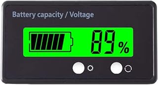 12V 24V 36V 48V battery capacity indicator, Teseas Voltage Meter with LCD Display Green Backlight，Waterproof Monitor Gauge digital voltmeter Tester for 2S-15S Lithium Batteries and Lead-acid Batteries