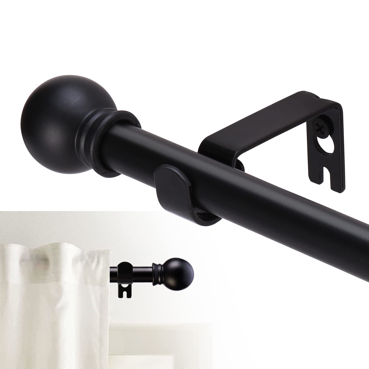 GXOACKJ Curtain Rods for windows 32-48 inch, 5/8 inch Decorative Curtain Rod Set