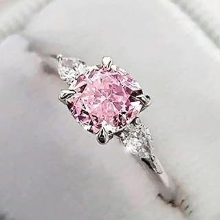 Cushion Cubic Zirconia Rings for Women Fashion Shrink Design Wedding Accessories