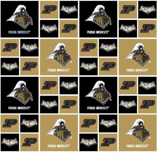 Cotton University of Purdue Boilermakers College Team Sports Cotton Fabric Print