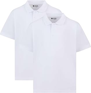 2 Pack Boys Plain 100% Cotton Ages 3-16y Polo Shirts Children School T-Shirt Uniform Summer