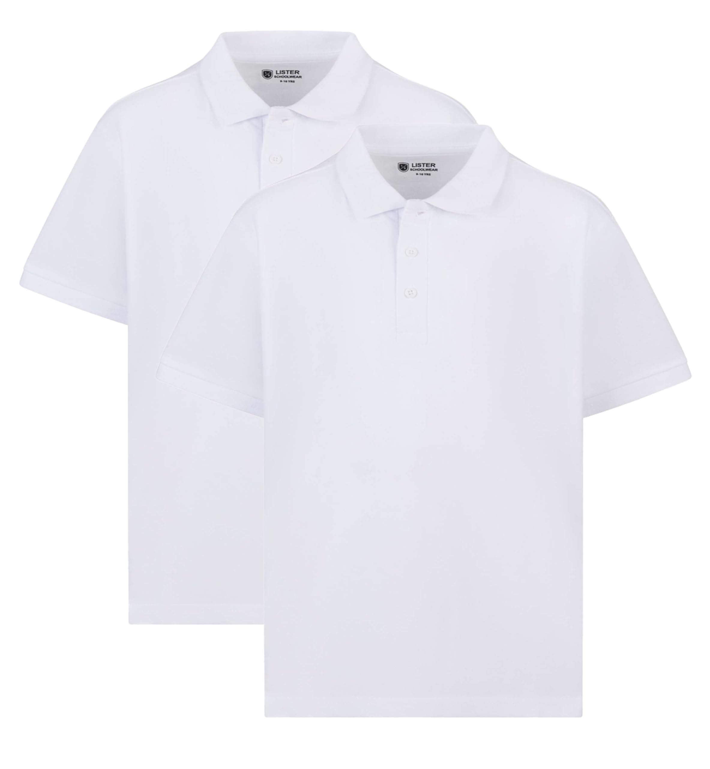 2 Pack Boys Plain 100% Cotton Ages 3-16y Polo Shirts Children School T-Shirt Uni