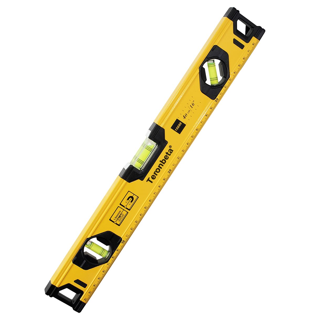 Teronbeta Aluminium Alloy Spirit Level 400 mm/16 Inch Shock Proof Torpedo Level 
