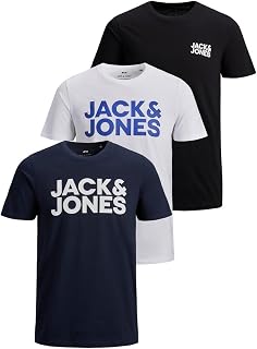 JACK & JONES Jjecorp Logo Tee Men's T-Shirt (Pack of 3)