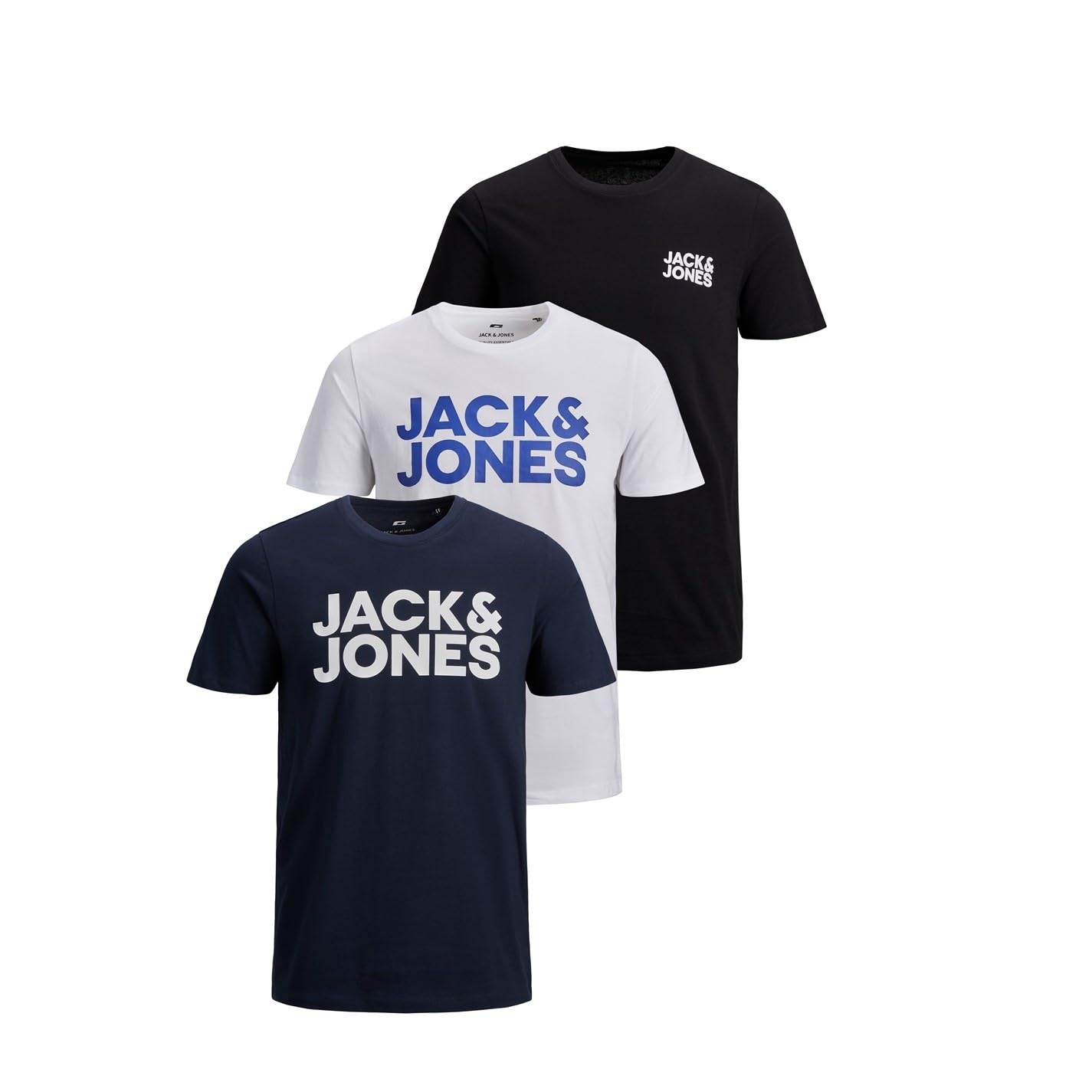 JACK & JONES Jjecorp Logo Tee Men's T-Shirt (Pack of 3)