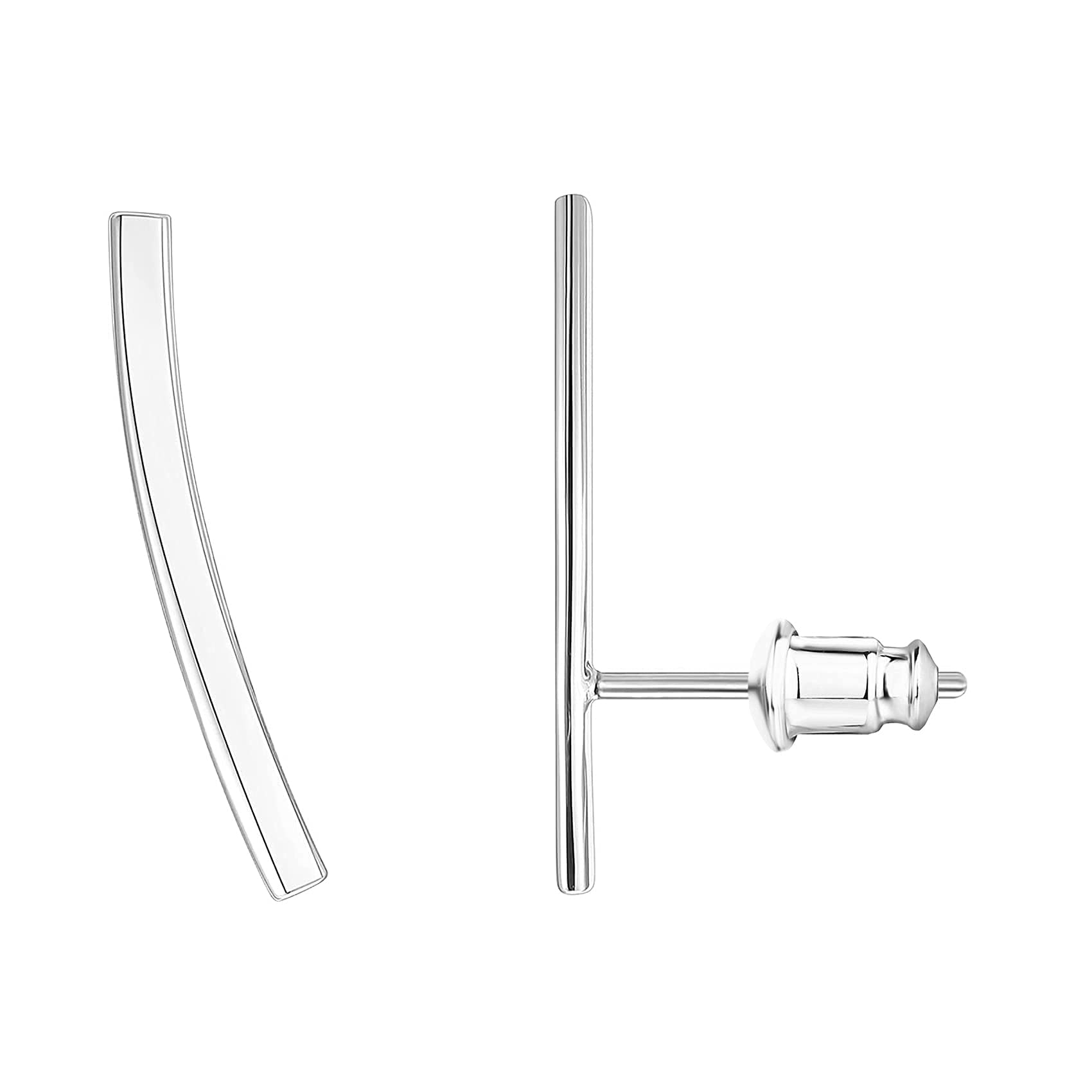 PAVOI 14K Gold Plated Sterling Silver Post Crawler Earrings Cuff Studs