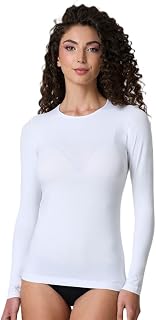 JADEA Women's Long Sleeve Crew Neck Stretch Cotton Underjacket