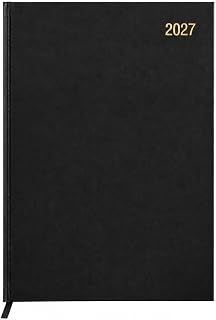 2027 Diary A4 Page a Day Planner Hardback Cover Daily Journal (Black)