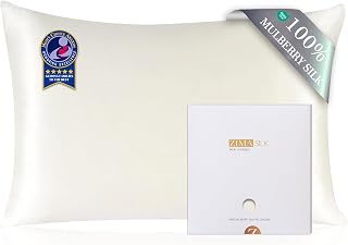 ZIMASILK Silk Pillowcase 50x75cm, 100% Mulberry Silk, Off White