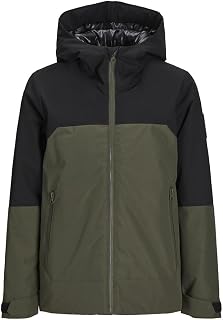 JACK&JONES JUNIOR Jcoaiden Transitional Jacket Jnr Short Jacket Children and Youth, Forest Night/Detail:Black Blocking, 128