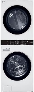 LG WKE100HWA WashTower Stacked Smart Laundry Center 4.5 Cu.Ft. Front Load Washer & 7.4 Cu.Ft. Electric Dryer in White