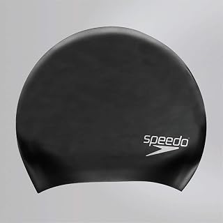 Speedo Unisex Long Hair Cap | Swim Cap | Snag Free | Easy-On, Black, One Size