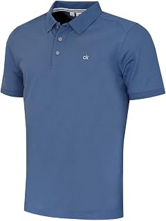 Calvin Klein Men's 2026 Golf Campus 3 Button Polo Shirt Ribbed Collar