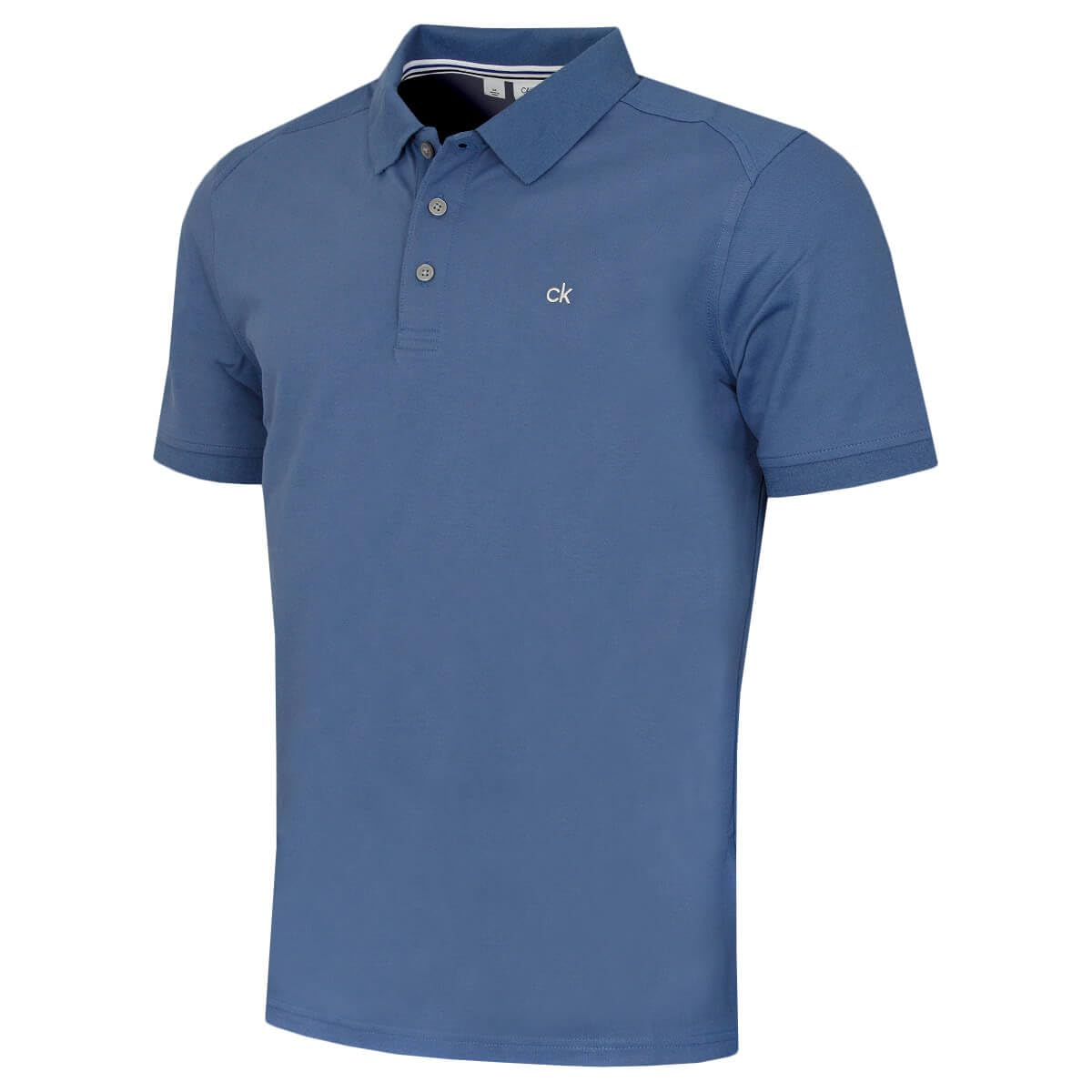 Calvin Klein Men's 2026 Golf Campus 3 Button Polo Shirt Ribbed Collar
