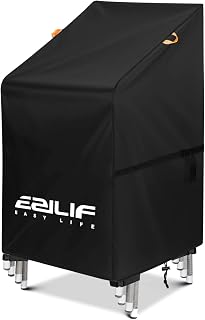 Ezilif Garden Chair Covers,420D Oxford Heavy Duty waterproof Chair covers outdoor, Windproof Anti-UV Patio Stacking Chair Cover with Drawstring for Outdoor Patio Garden,70x70x80/120cm