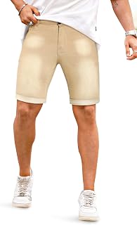 GINGTTO Mens Jean Shorts Denim Stretch Skinny Jorts