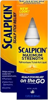 Scalpicin Maximum Strength Scalp Treatment Liquid for Itchy Scalp, Seborrheic Dermatitis &amp; Psoriasis Scalp Treatment, Fragrance-Free, 1.5 fl oz