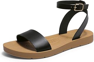 DREAM PAIRS Women's Ankle Strap Flat Sandals