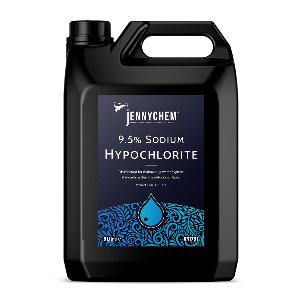 5L Sodium Hypochlorite Solution 9.5%, Powerful Swimming Pool Chlorine, Patio Cle
