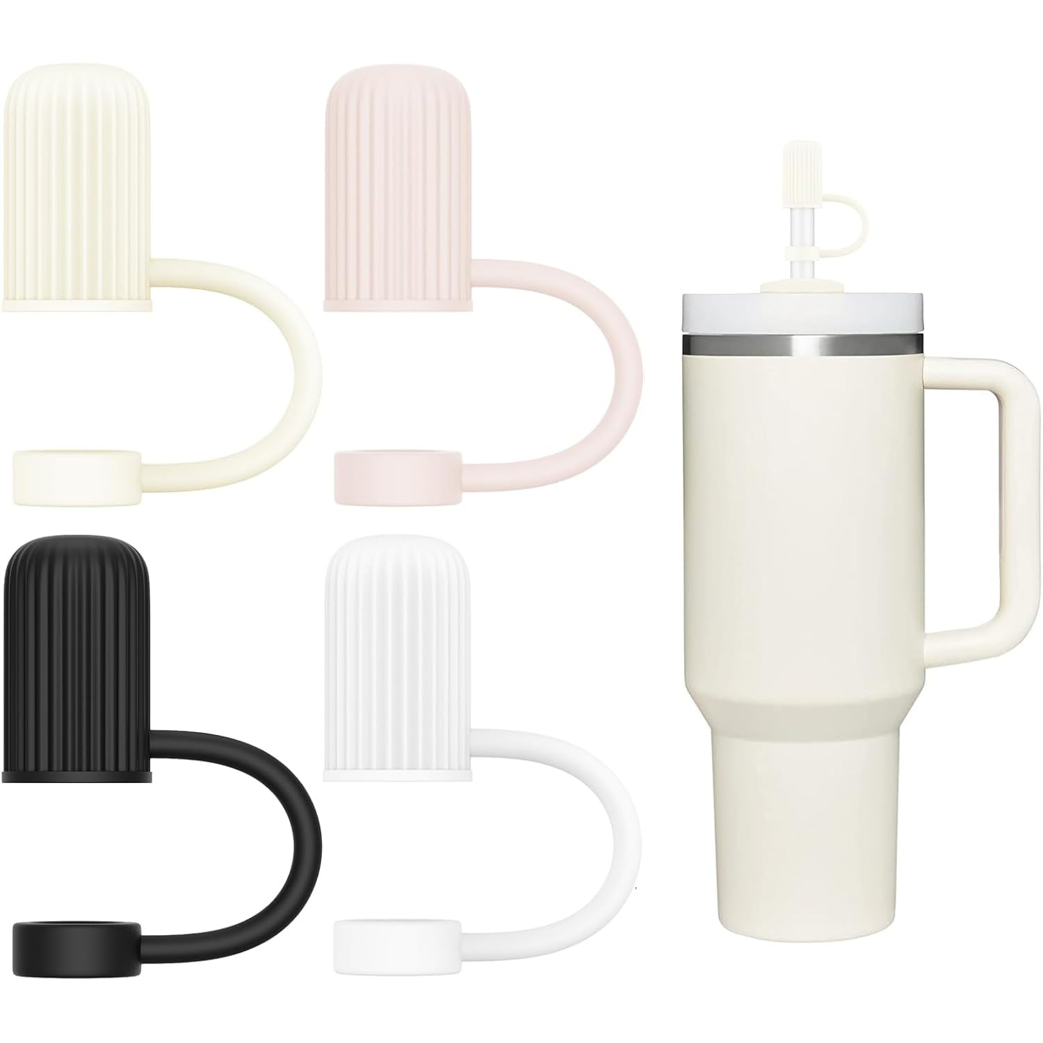 Zizga 4Pcs Silicone Straw Covers Compatible with Stanley Cups,10mm Dust-Proof St