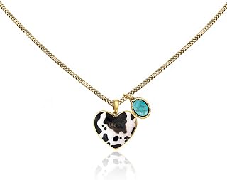 Wrangler Heart Turquoise Pendant Necklace, Gold Plated Western Jewelry