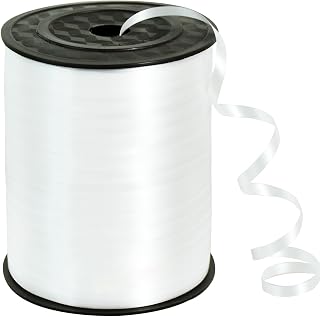 TONIFUL 500 Yards Curling Ribbon-Balloon Ribbon-Balloon String for Art&Craft Decor,Gift Wrapping,Ribbons and Bows for Christmas New Year Birthday Gifts Graduation Supplies (White)