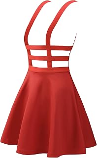 Allegra K Women's Pleated Overall Halloween Gothic 2025 Elastic Waist Kawaii A-Line Braces Suspender Skirt