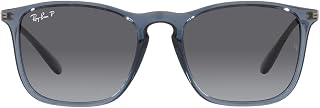 Ray-Ban 0RB4187 Glasses, Blue Transparent/Grey Gradient Polarized, 54 Men's