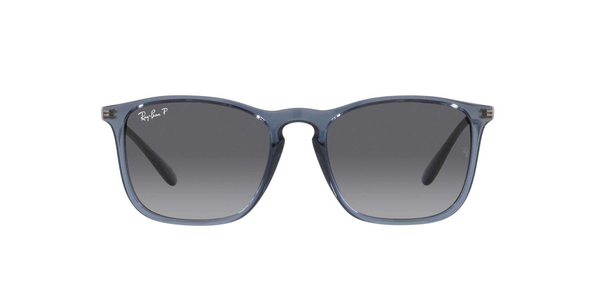 Ray-Ban 0RB4187 Glasses, Blue Transparent/Grey Gradient Polarized, 54 Men's