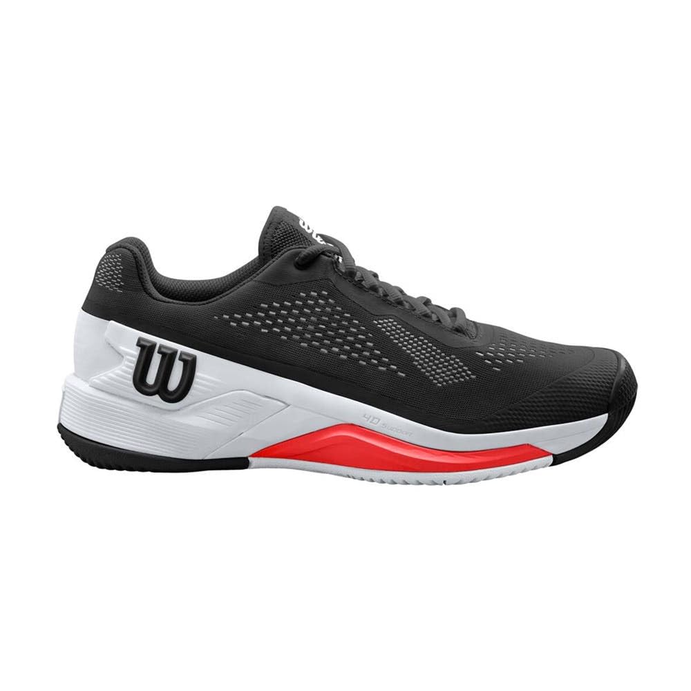 Wilson Men's Rush Pro 4.0 Tennis Shoes, Black White Poppy Red, 9 UK
