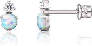 Limerencia Hypoallergenic G23 Implant Grade Titanium Screw Back Earrings Tragus 20G Helix F136 Piercing Post for Girls' Sensitive Ears Cartilage