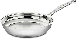 Cuisinart Chef's Classic 8 In. Stainless Steel Open Skillet, 722-20 | Aluminum encapsulated base for even heat, induction ready, dishwasher safe, 1 piece