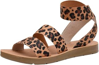 CUSHIONAIRE Indego Strappy Flat Sandals for Women with Elastic Upper, Arch Support and Memory Foam