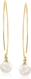 Ross-Simons 8-8.5mm Cultured Pearl Threader Drop Earrings