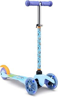 Kick Scooter for Kids, 3 Wheel Self Balancing, Light Up LED Wheels | Lean-to-Steer Control, Wide Anti-Slip Deck, Rear Foot Brake, Light-Up Wheels, 75 lb Capacity, Skill Building