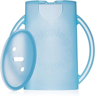 Flipping Holder Squeeze Proof Food Pouch Holder for Toddlers, Babies, Kids, Mess Free No Squeeze Juice Box Drink and Applesauce Snack Holder with Easy Grip Handles and Lid