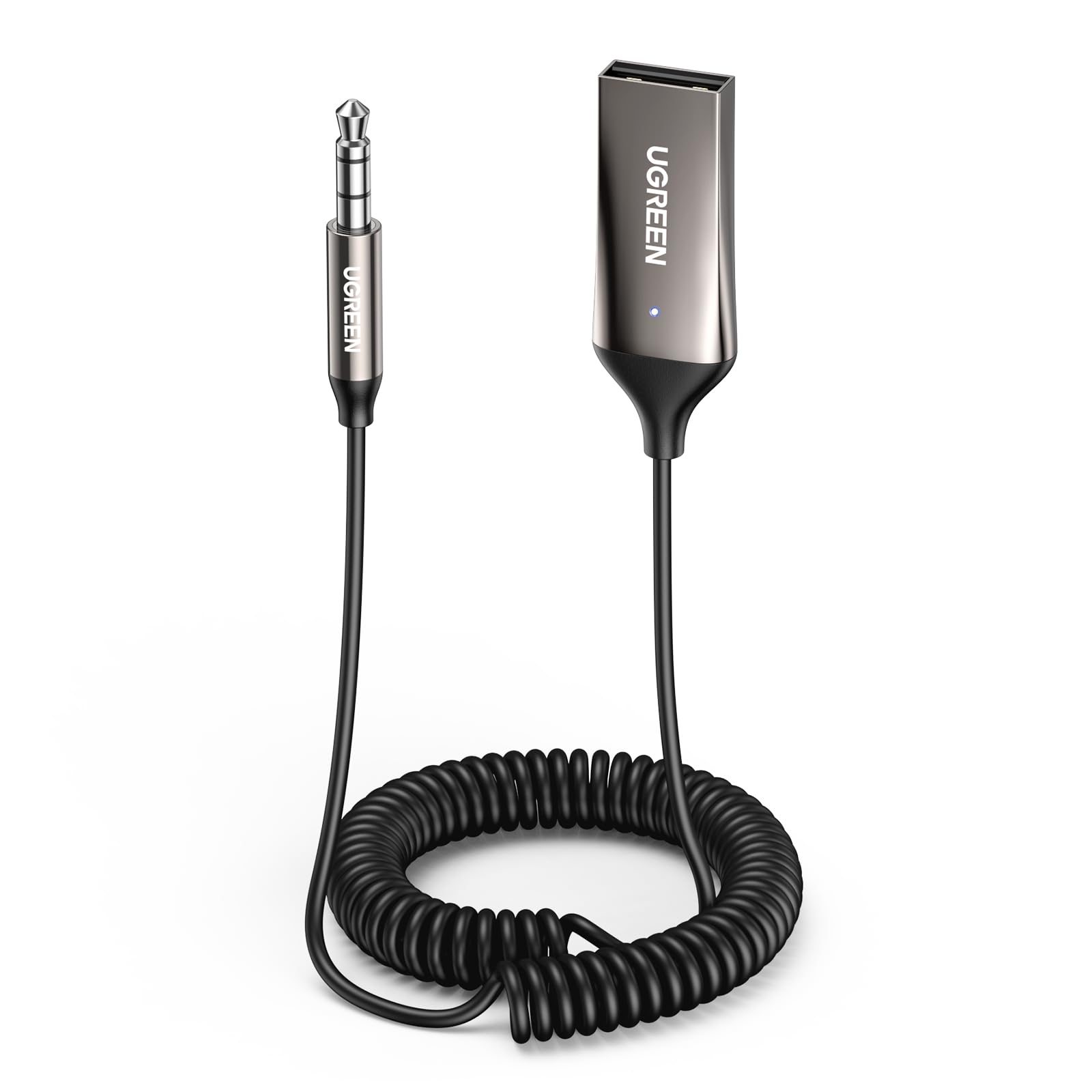 UGREEN Aux to Bluetooth 6.0 Adapter 3.5mm Bluetooth Receiver for Car Auto | USB 