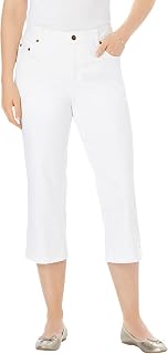 Woman Within Stretch Denim Five-Pocket Capri Jeans