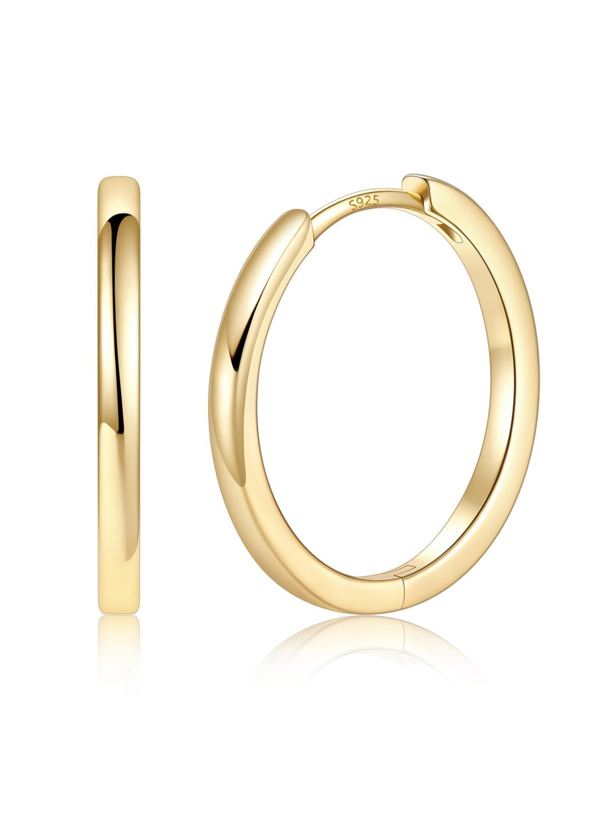 Silvora 14K Gold Plated Huggie Hoop Earrings for Women, Small Hoop Earrings