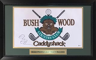 Chevy Chase Autographed Caddyshack Bushwood Signed Framed Golf Flag Beckett COA
