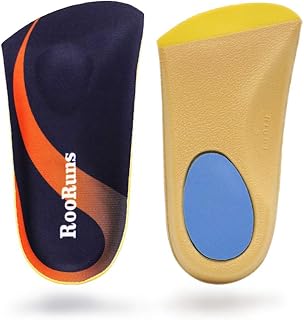 RooRuns Plantar Fasciitis Insoles Men Women, 3/4 Arch Support Shoe Insoles