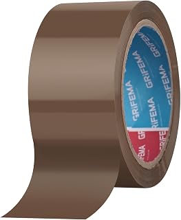 GRIFEMA GA4004-1 Brown Low Noise Packing Tape 50mm x 66m 1 Roll | Strong Adhesive, Heavy Duty Parcel Tape for Moving Boxes, Shipping and Packaging