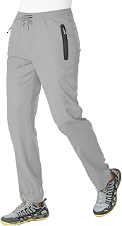 JHMORP Men's Lightweight Athletic Workout Pants Stretch Quick Dry Hiking Track Casual Pants Sweatpants Zipper Pockets