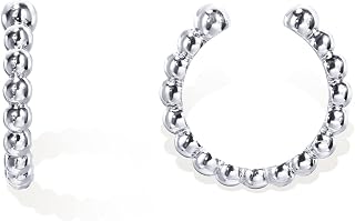 PAVOI 925 Sterling Silver CZ Ear Cuffs, White Gold, Size 13 Millimeters
