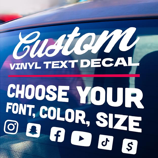 Personalized Custom Vinyl Lettering (Any Color, Any Size) for Business, Cars, Tr