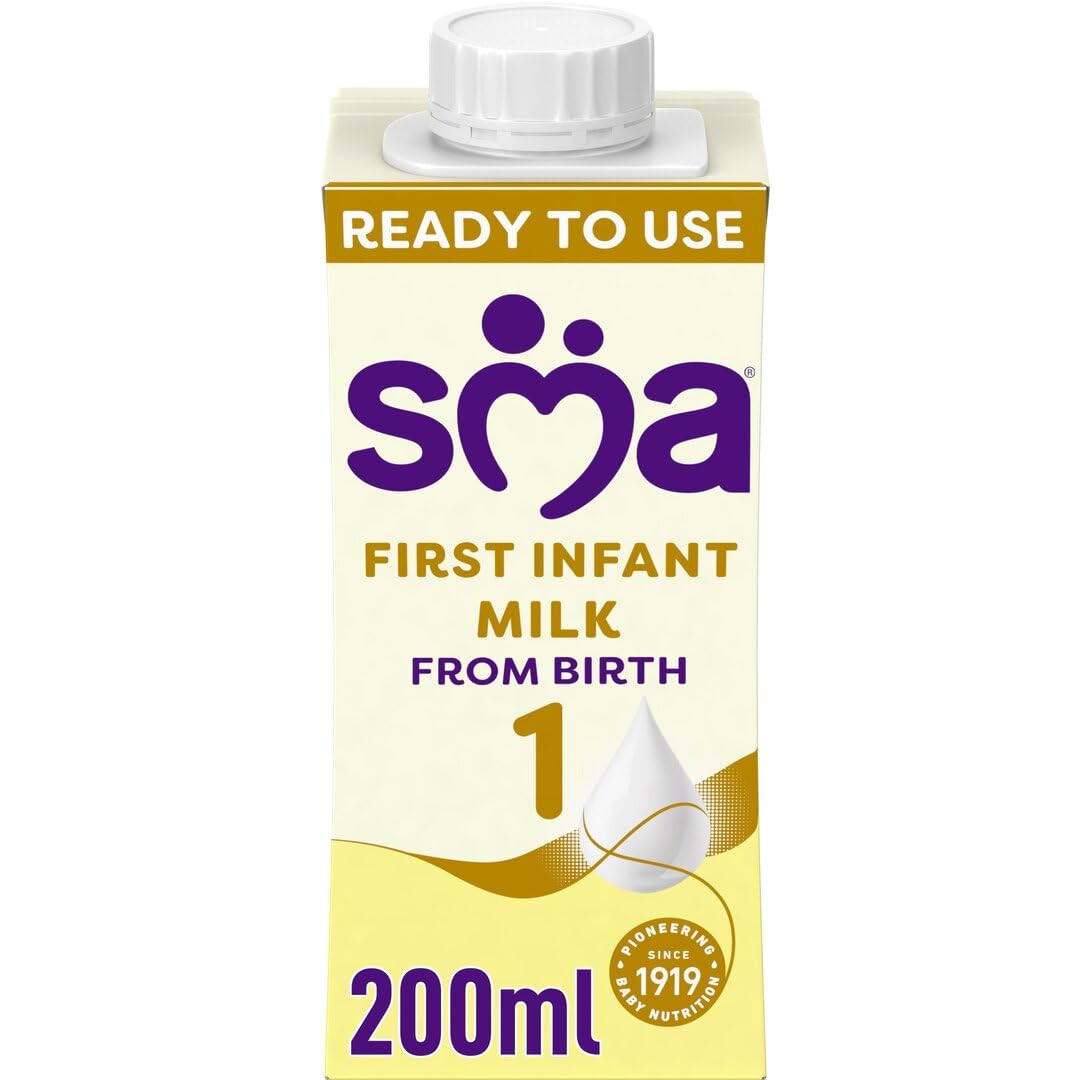 SMA Stage 1 First Infant Baby Milk Liquid Formula from Birth 200ml x 12 | From b