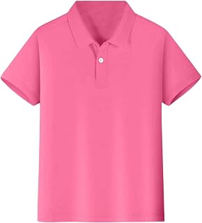 Boys Girls Polo Shirt Summer Solid Color Short Sleeve Kids Casual Basic Button Down Fashion Breathable School Shirt 4-12 Years