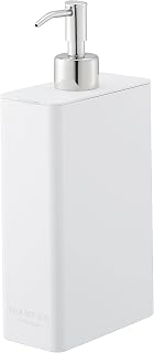 Yamazaki 4252 Two-Way Dispenser, Square, Slim, Shampoo, White, Approx. W 2.2 x D 4.3 x H 9.3 inches (5.5 x 11 x 23.5 cm), Tower Pump Dispenser Bottle
