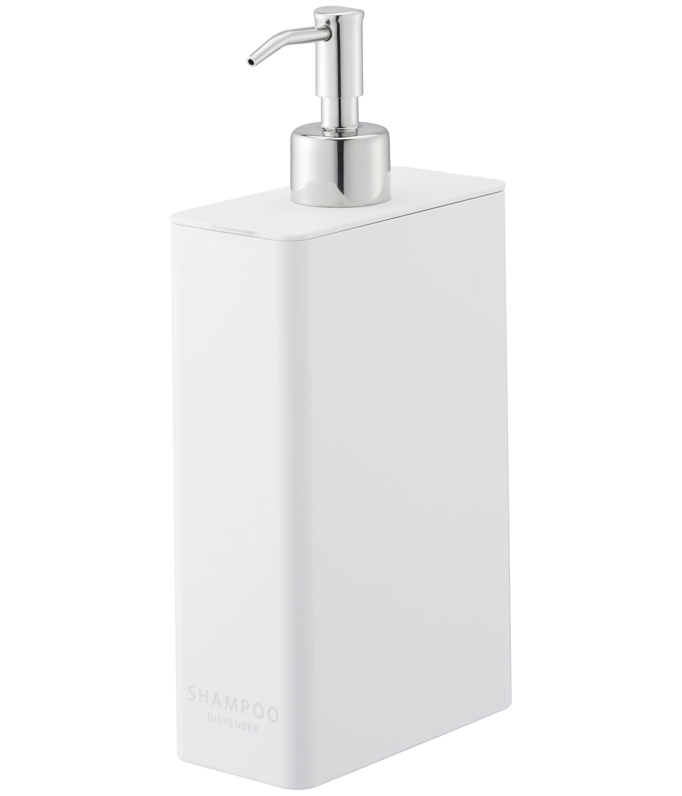 Yamazaki 4252 Two-Way Dispenser, Square, Slim, Shampoo, White, Approx. W 2.2 x D